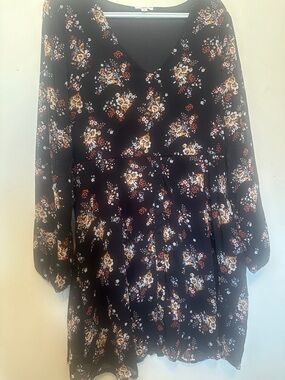 floral mini dress with long sleeves Veronica Beard Kumar Belted Mini Dress | Blue Jay Multi